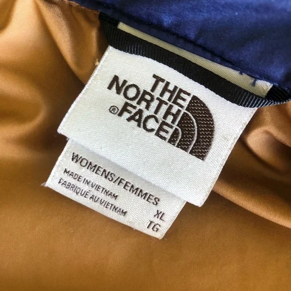 The North Face Womens Quilted Down Jacket size XL Navy Blue Packable Lightweight - Picture 3 of 6